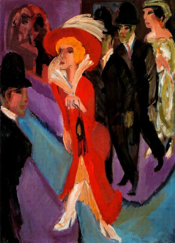 OlgaMoraLopez's tweet photo. #Miobrafavoritatea7 de @artesigloXX es "calle con buscona de rojo", 1914, de Kirchner (Expresionismo). https://t.co/lP3YvyuzQa
