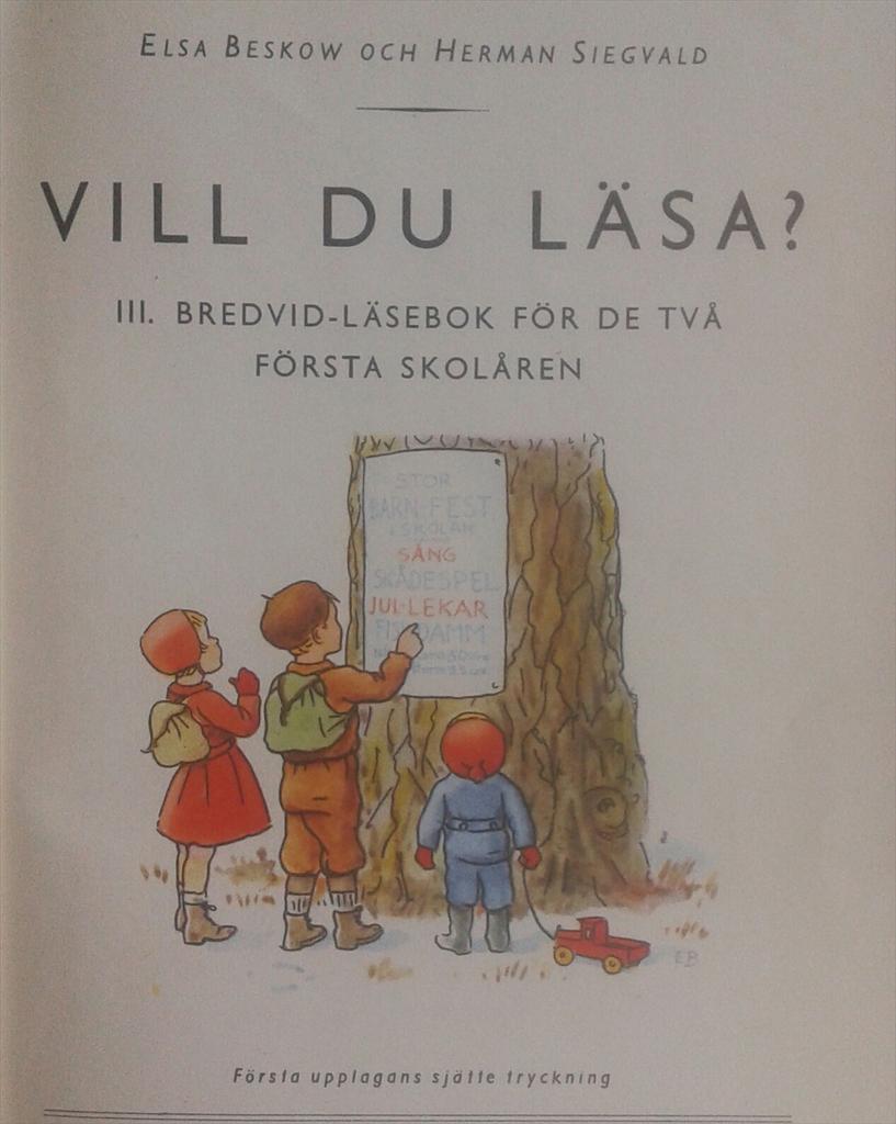 AgnetaBlomqvist's tweet image. Hittade min gamla läsebok och slogs av kvaliten. Elsa Beskows bilder och (trots far ror o mor är rar) jättefin text!