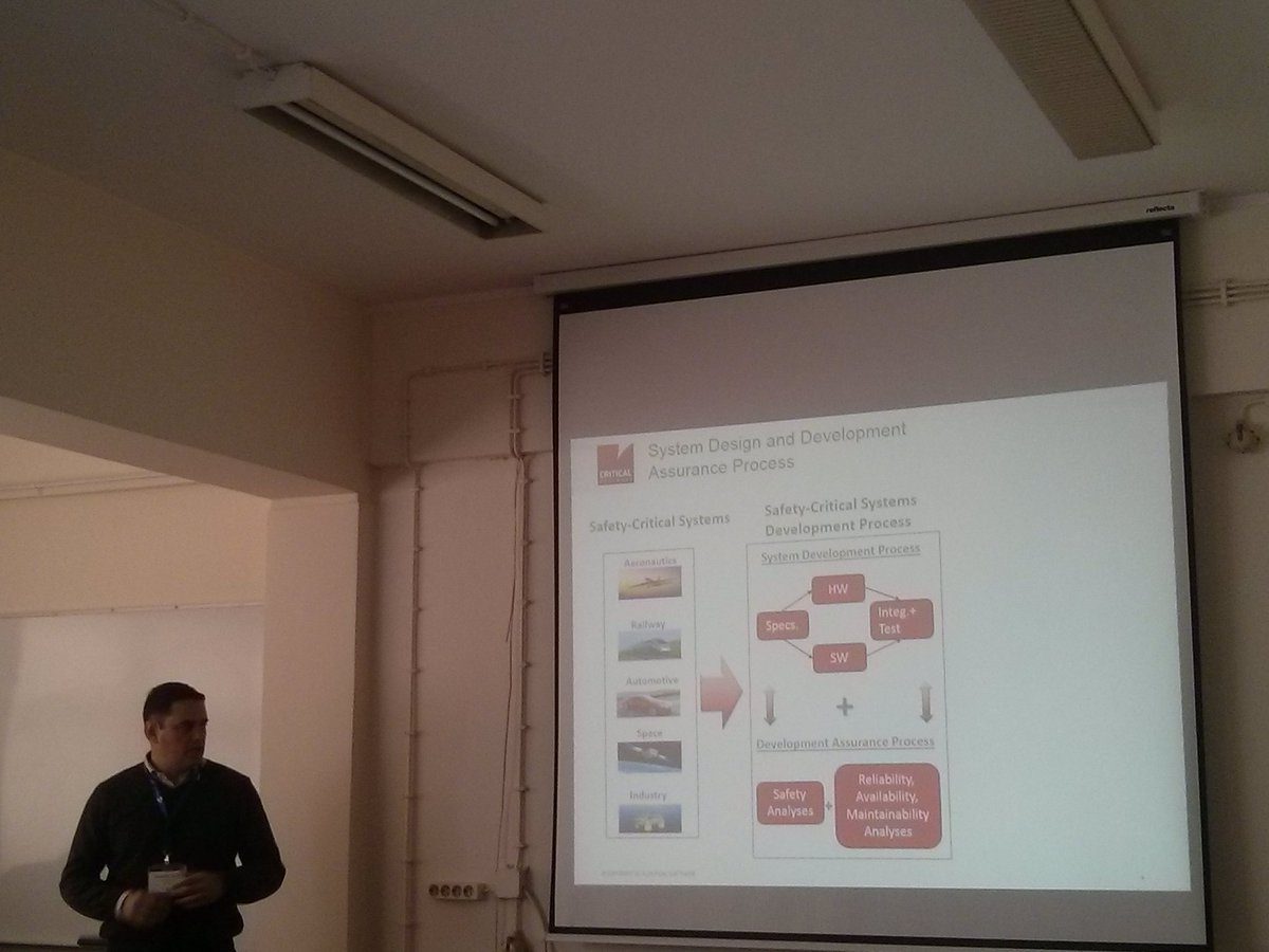 hipeac's tweet image. Now Alexandre Esper of Critical Software is discussing #mixedcriticality #CSWSpring16 #Portuguese #industry