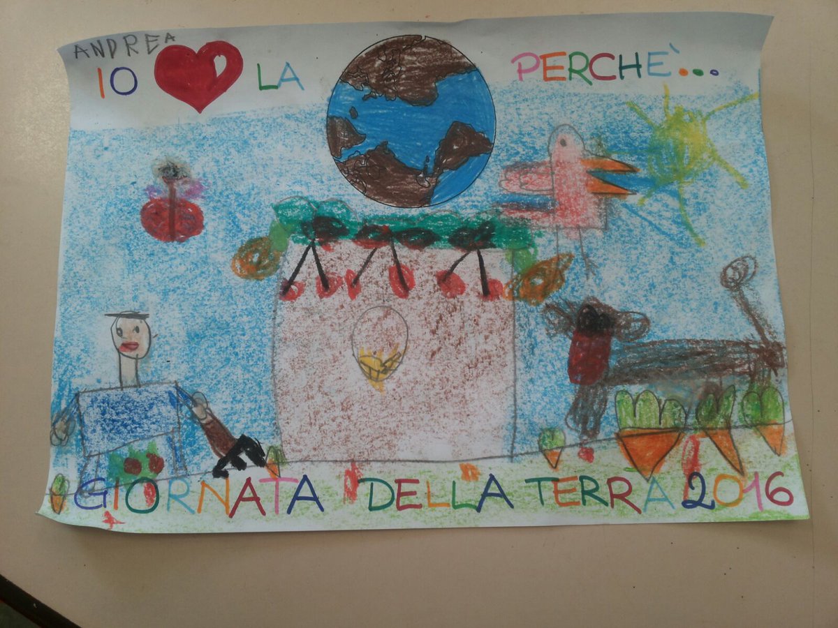 MIsocialTW's tweet photo. Educazione ambientale è investimento su futuro! Grazie a bimbi scuola Parboni Roma per i disegni #GiornataDellaTerra https://t.co/7cP1hdxwDT