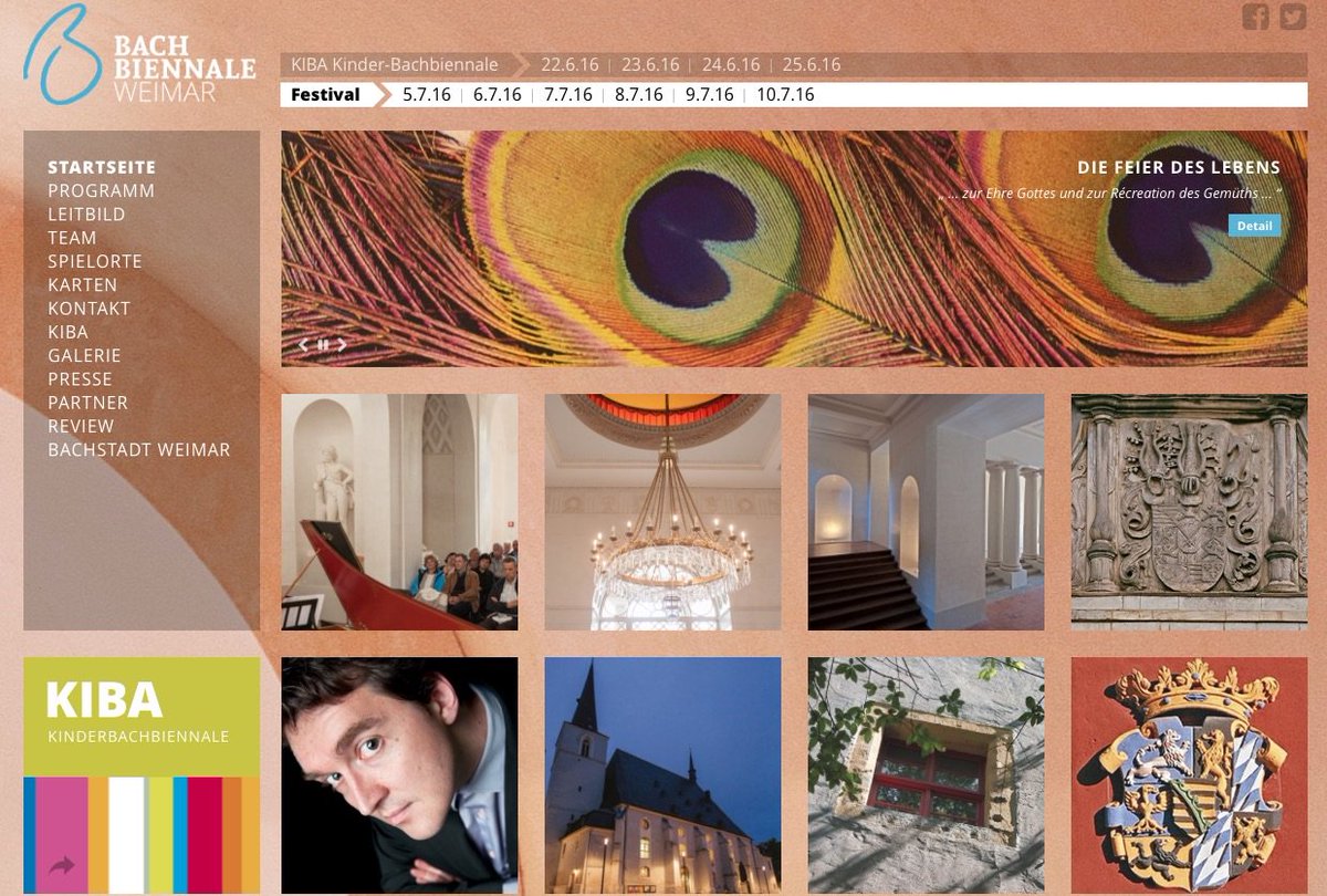 Unsere neue Website der <a href="/BachBiennale/">Bach in Weimar e.V.</a> ist online mit dem kompletten Programm für 2016: bachbiennaleweimar.de