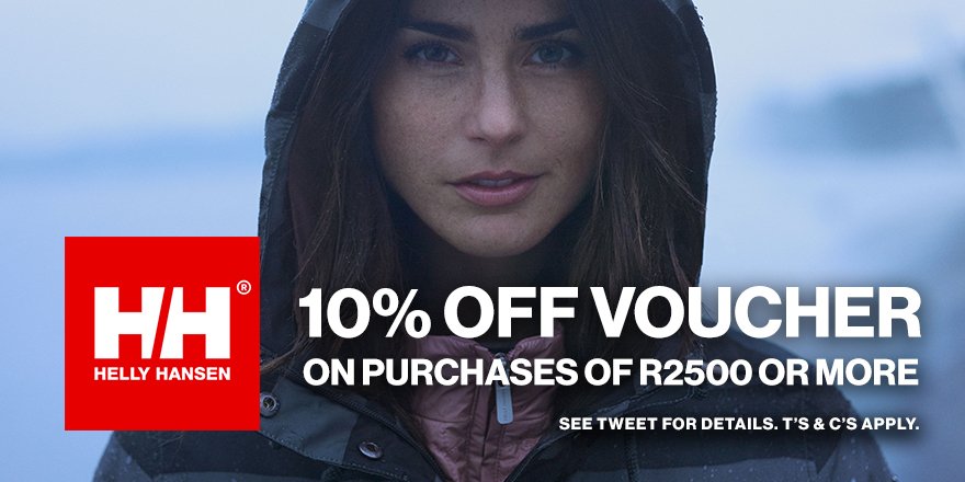 Head over to bit.ly/1oX96Oc &amp; sign up to receive 10% off voucher for purchases of R2500+ at <a href="/HellyHansenSA/">Helly Hansen SA</a>