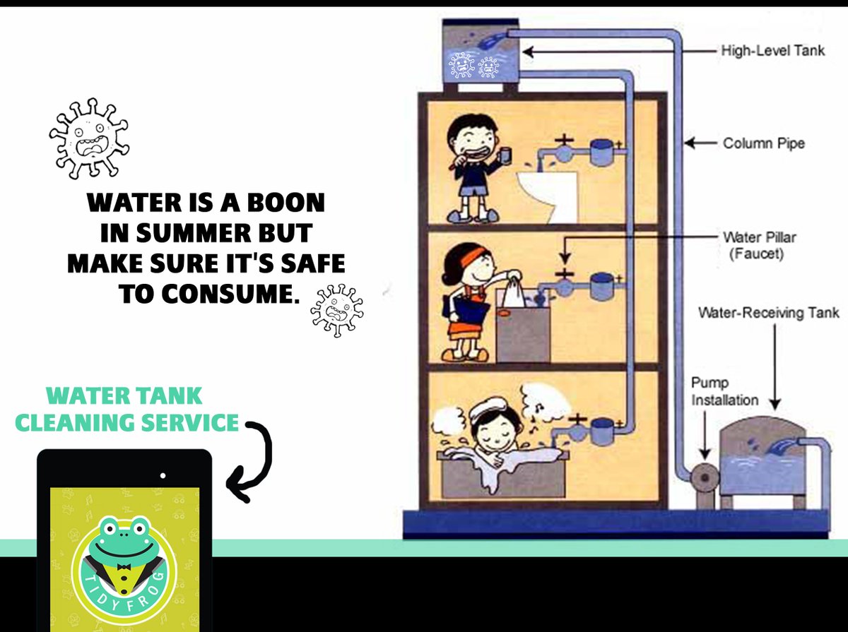 Tidy_Frog's tweet photo. Share this with all those you care about. Prevention is better than cure. 
Water tank cleaning services. Book Now! https://t.co/t4QwgQ0m0e