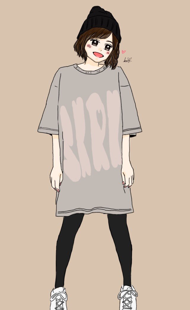 Akari にゅーオフィシャルビッグｔシャツ だぼっと感がかわいい Akariイラスト なんか素敵だと思ったらrtとかフォローお願いします T Co C6avqwshcj Twitter