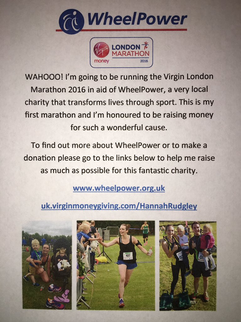 Good Luck to our very own @hannahrudgley running the #VLM2016 on Sunday for such a wonderful cause! 👍🏼👏🏼🏅