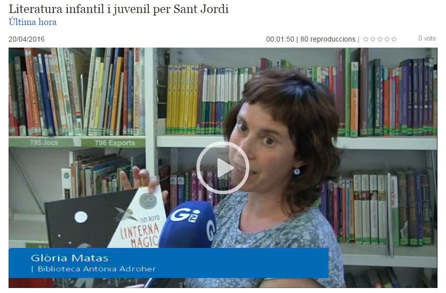 biblioteques_gi's tweet photo. #sortimalatele i recomanem llibres per a #SantJordi2016! https://t.co/zOg8JyzK4x i https://t.co/dBGtDcY6Hr (min 20') https://t.co/E6k2u5GxQo