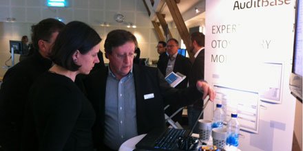 AuditdataCom's tweet photo. We're explaining our #otosurgery module for #AuditBase at #SÖF to #audiologyprofessionals #AuditBase #audiology https://t.co/hVjYPMBEWs