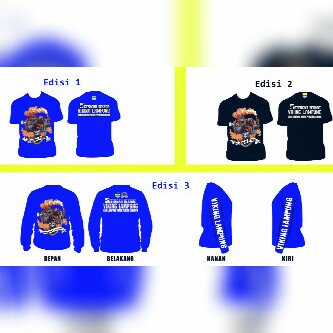 Dibajuan-dibajuan edisi 5etengah dekade viking lampung, ada lengan pendek90+sticker dan panjang 100+sticker