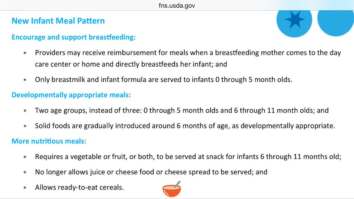 jasonbrownRD's tweet photo. Here are a few highlights of the new #cacfp meal pattern #cacfp16 https://t.co/nHgt7sUncs
