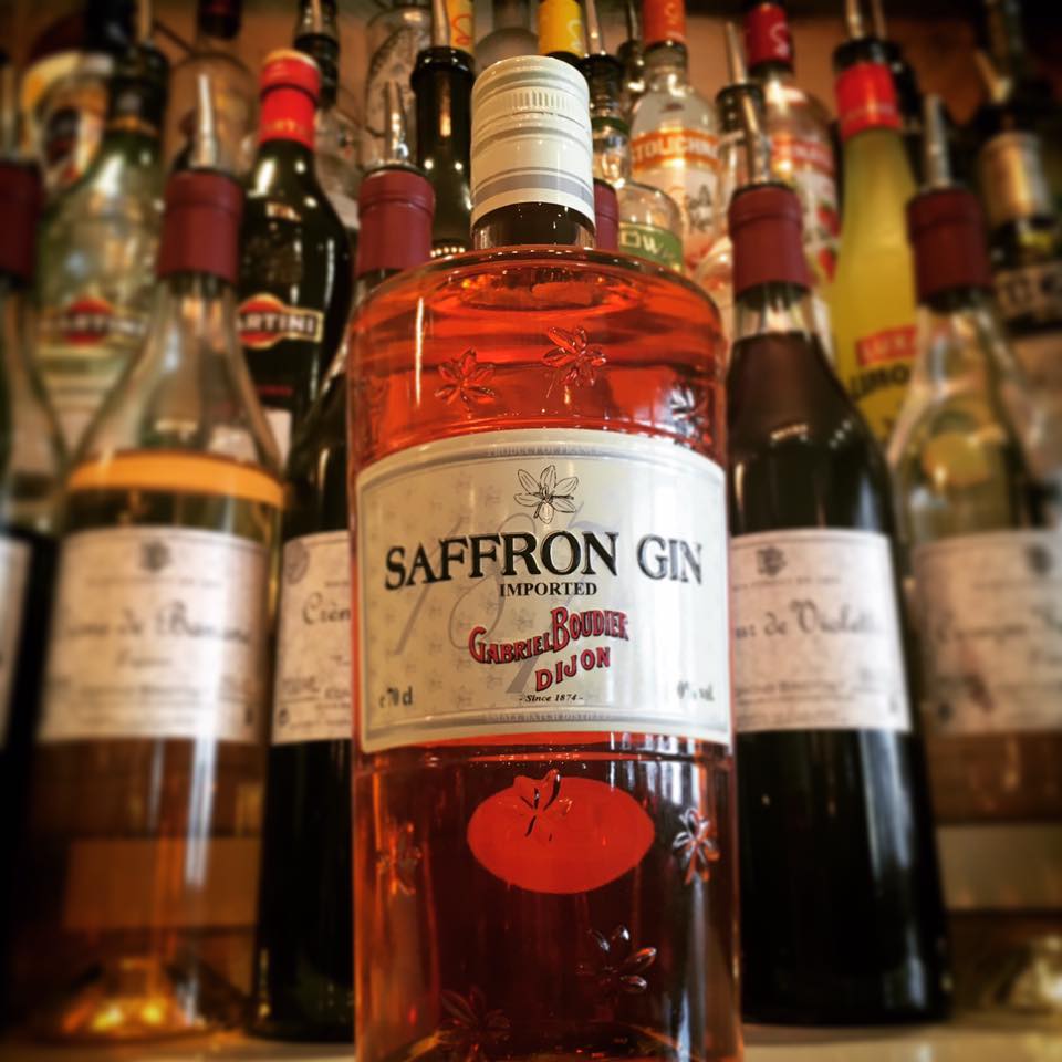 new addition to the bar ... Saffron gin ! #lymmhq #lymm #Cheshire #gin #ginlovers #cocktails #bar #burgers #steak