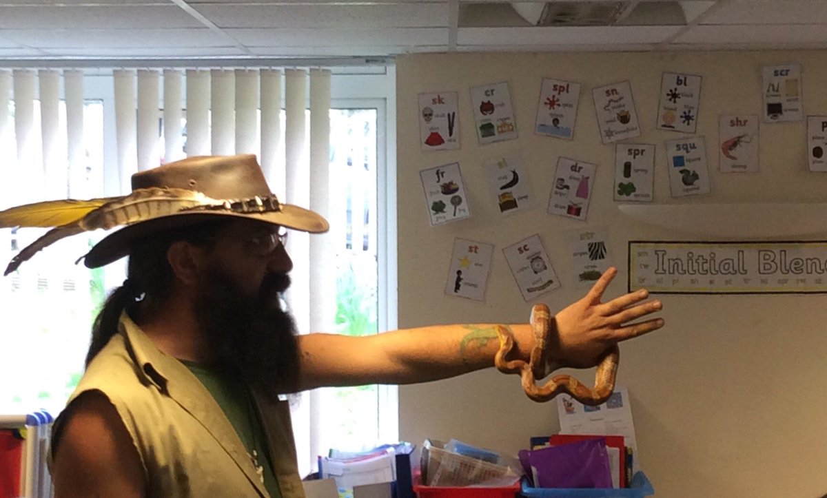 The children loved the reptile experience today, they even held the snakes! Ask your children all about it.