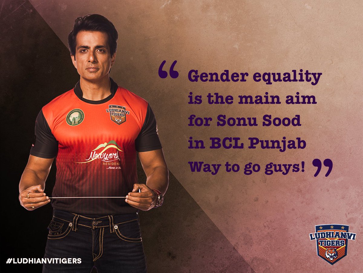 #SonuSood and #Ludhianvitigers bat for gender quality in <a href="/BclPunjab/">BCL Punjab</a> 2016..class act! #cricket