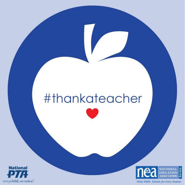 UFT's tweet photo. Next week is #TeacherAppreciationWeek!  Join @NEAToday @NationalPTA #ThankATeacher campaign: https://t.co/a8GPgx3Y6Q https://t.co/BMEdYb5dwt
