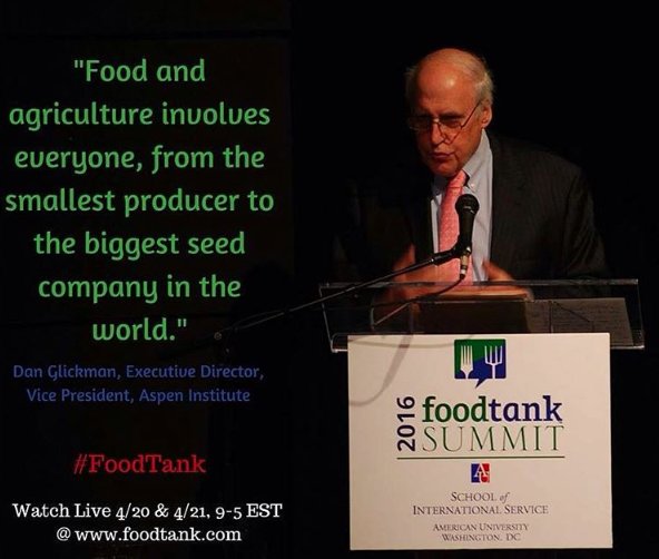 FertilizerNews's tweet photo. Very true words from Dan Glickman keynote speaker at the 2016 @Food_Tank Summit https://t.co/BHJRVbDbn8