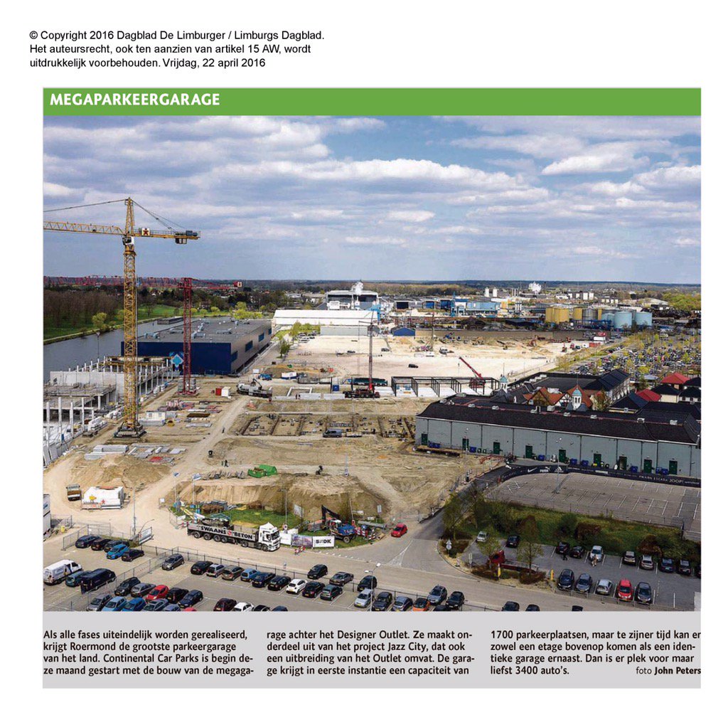 Grootste parkeergarage van NL in aanbouw bij #designeroutlet #Roermond