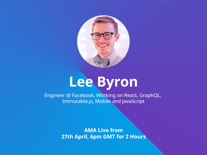 hashnode's tweet image. AMA with Lee Byron @leeb : Starts 27th April, 6pm GMT for 2 Hours. — hashnode.com/ama/with-lee-b…
#ReactJS #ImmutableJS