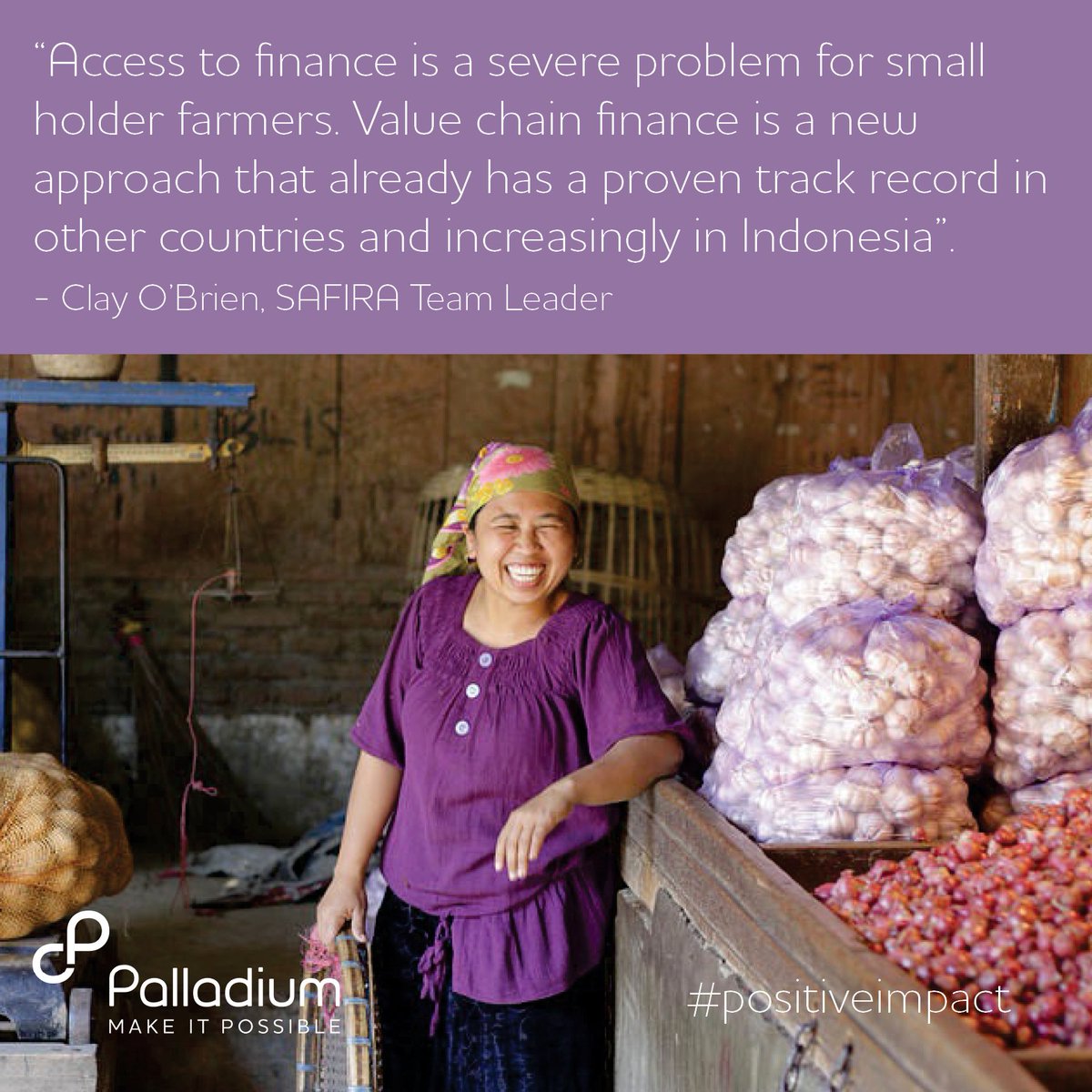 PalladiumImpact's tweet photo. SAFIRA talks #valuechainfinance at last month's @OJKIndonesia launch: read the full wrap! https://t.co/8uBveoKkZE https://t.co/KyQ16gfkvx
