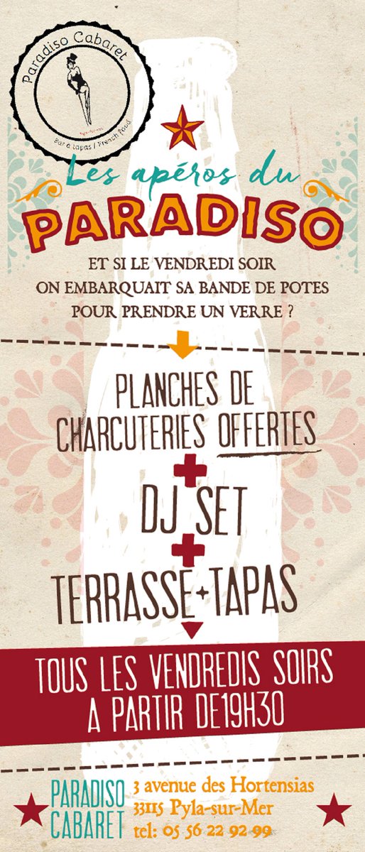 melle_sou's tweet photo. @ParadisoCabaret apero du vendredi @coeurdubassin @EaudesAbatilles https://t.co/9TRGZdsP9X