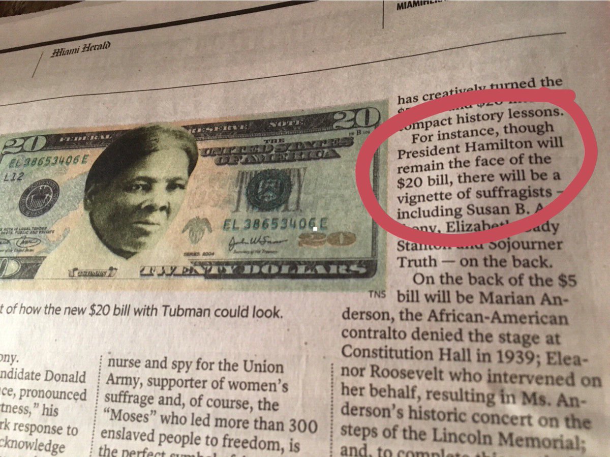 travelingheidi's tweet photo. Literally nothing in this @MiamiHerald editorial's sentence is correct. #presidentHamilton #TubmanOn20 #editingfail https://t.co/wd8Us1PXsg