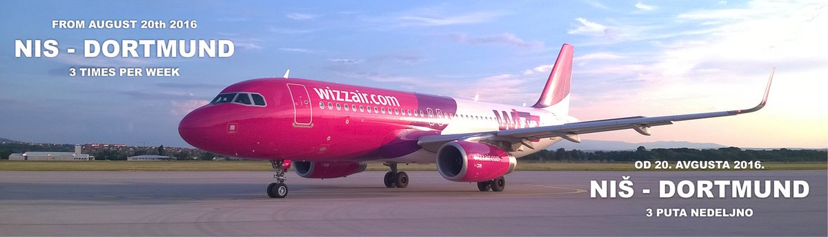 FUNTRAVEL018's tweet photo. Wizz Air –  iz Niša ka Dortmundu tri puta nedeljno (utorkom, četvrtkom i subotom) počev od 20. avgusta 2016. godine. https://t.co/boGzD9CV6n