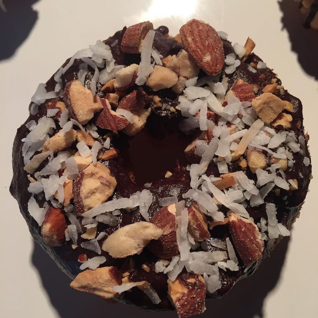 PropagandaDonut's tweet photo. Chocolate Coconut Almond. Also today Peanut Butter Oreo &amp; Lemon Fruit Loops #gourmetdoughnuts #doughnuts #gourmetdo… https://t.co/9GTNWJC0xs