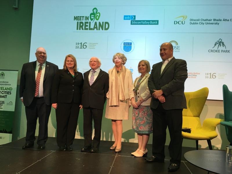 RoseHerreraD3's tweet photo. Irish President Higgins calls on cities to collaborate on climate change action #SisterCitiesSummit https://t.co/CPxAc5sDL5