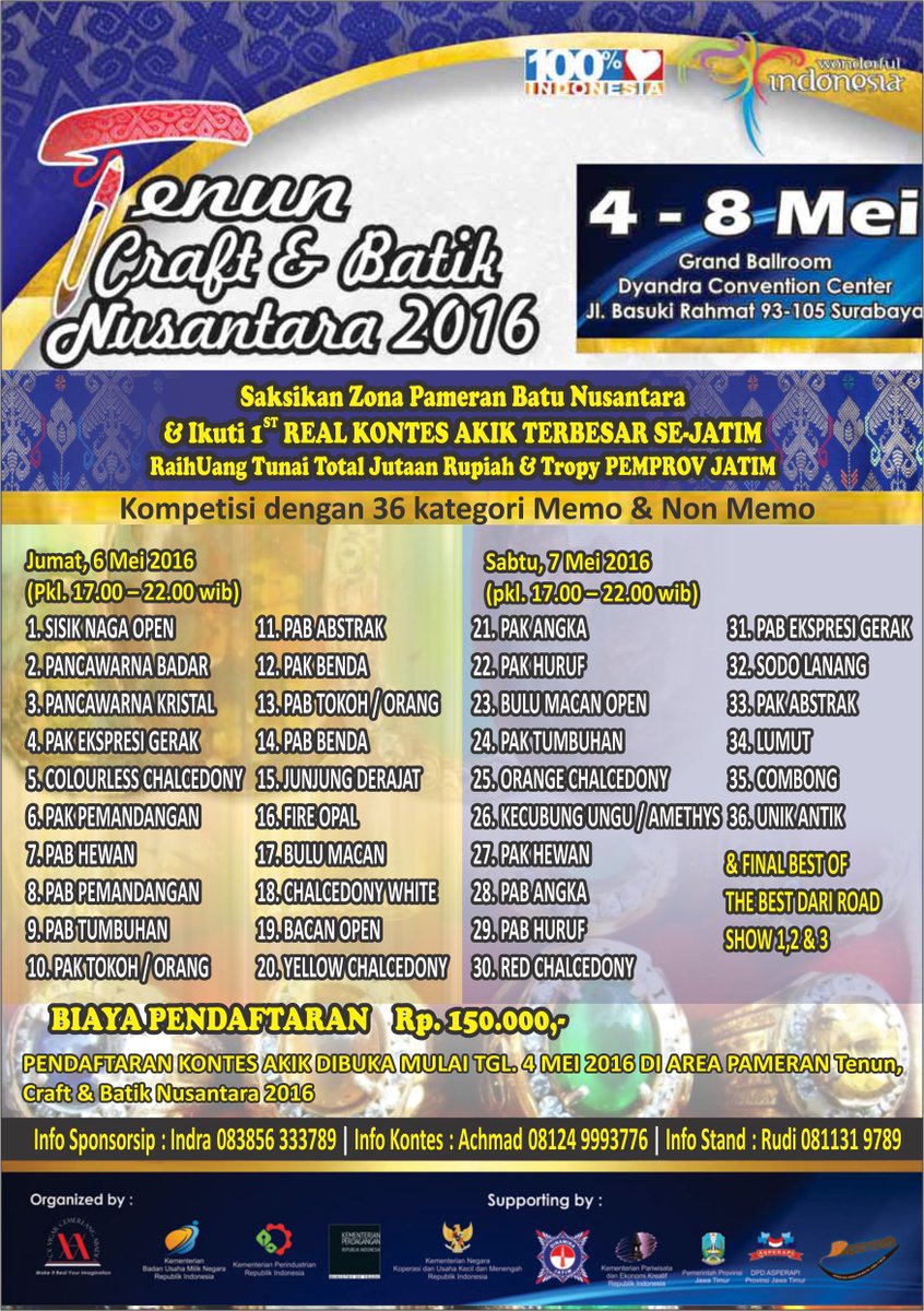 <a href="/AkikLovers/">Om jadoel</a> 1st Real Kontes Batu Nusantara terbesar Se-JATIM memperebutkan Tropy PEMPROV JATIM di Dyandra Convention