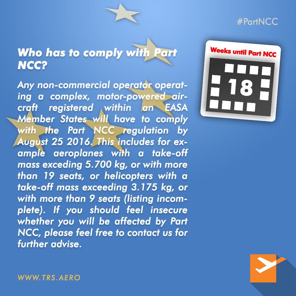 TRSAviation's tweet photo. Today's #DidYouKnow is again on the important #PartNCC regulatory changes coming up on Aug 25. #bizav #avgeeks https://t.co/k4Zc0X6kdZ