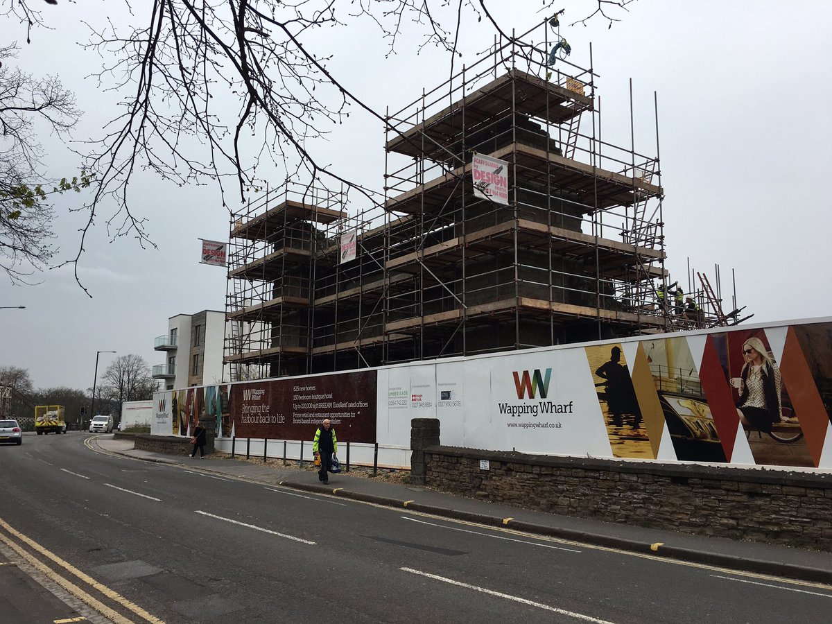 WappingWharf1's tweet photo. Work starting on the old city gaol gate. #WappingWharf #bristol #harbourside https://t.co/WnkVEL3i8Z