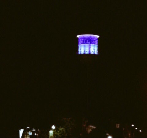 MattKellerABC7's tweet image. Campbell lights up iconic water tower in purple in honor of #Prince.
Pic from @CityofCampbell