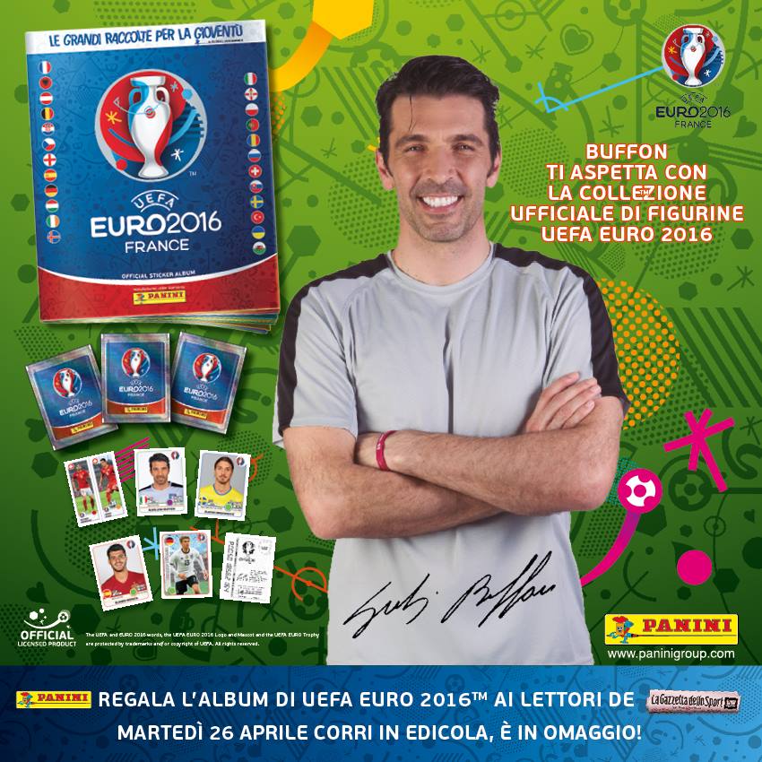 Nuovo Album figurine Panini dedicato a UEFA Euro 2016