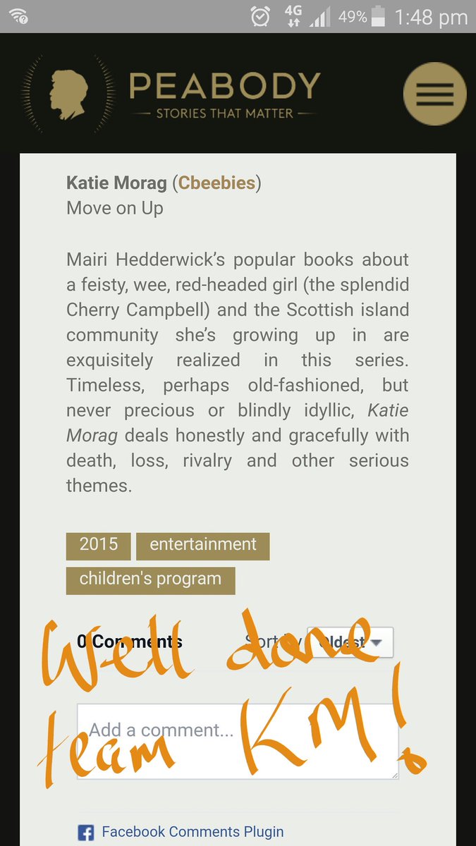 floatnote's tweet image. Peabody 30 winner 2016