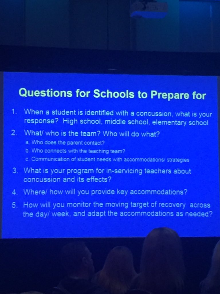 icsniagara's tweet photo. Important questions for schools and teachers to prepare for concussions #icsniagara #concussionconference https://t.co/lBkPRU6TF7