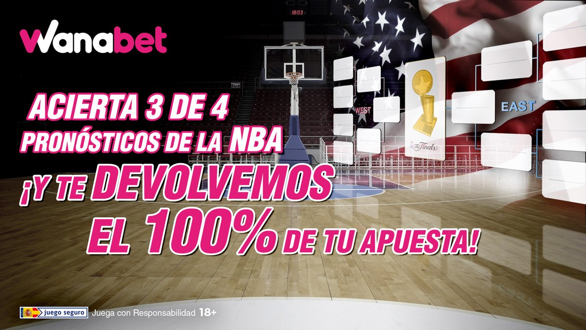 YaassCasino's tweet photo. #WanaCombi 💰 #NBA 🏆🏀 ¡Acierta 3 de 4! Te DEVOLVEMOS el 100% de tu #APUESTA en #BONOFAN 😱 https://t.co/EDRzTezhFy https://t.co/hpi9ImIFuT