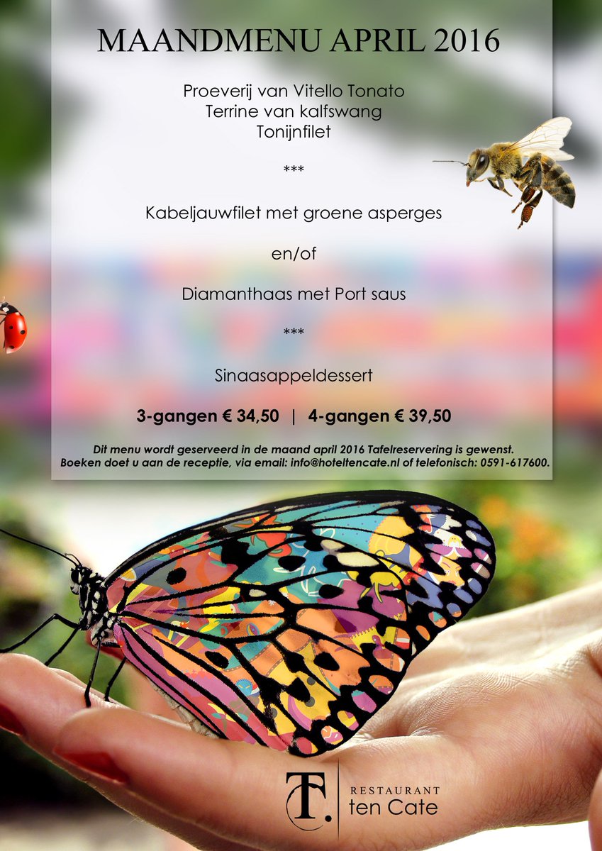 Nog geen plannen voor het weekend? Kom heerlijk dineren bij Hotel restaurant ten Cate!