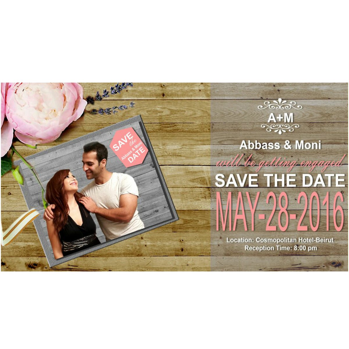 MoniFardous's tweet photo. #savethedate May 28,2016 #abbassandmoni #engagementparty #thecosmopolitanhotel #Beirut #Lebanon https://t.co/2WfcYD4PKq