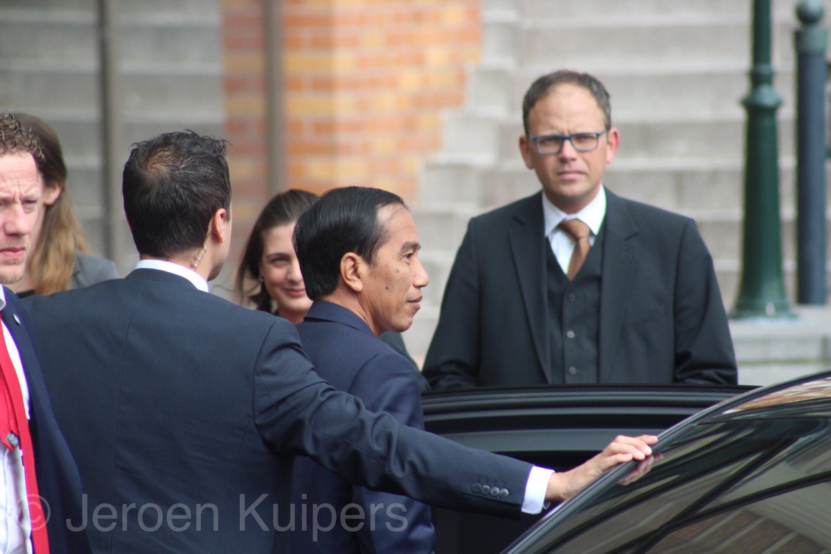 Aankomst president van Indonesië Joko Widodo bij het Amrath Kurhaus.