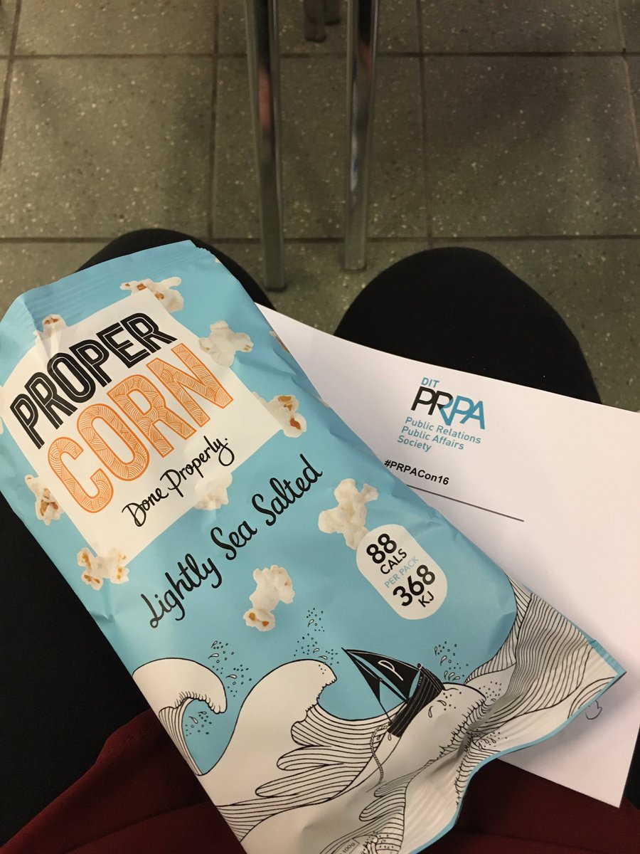 GNotter4's tweet photo. Fab talk from @kellyemma from @ElevatePR -- @PROPERCORN is my new fave found snack #PRPACon16 #healthyliving https://t.co/pTK1fouyUB