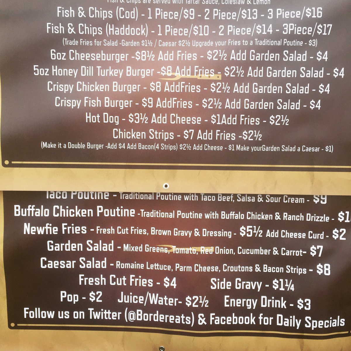 BorderEats's tweet photo. We are open today at 11am. Can't wait to see everyone! #fishnchips #foodtruck #yll  #sofreakinggood #poutine#local https://t.co/rOAclV5tJt