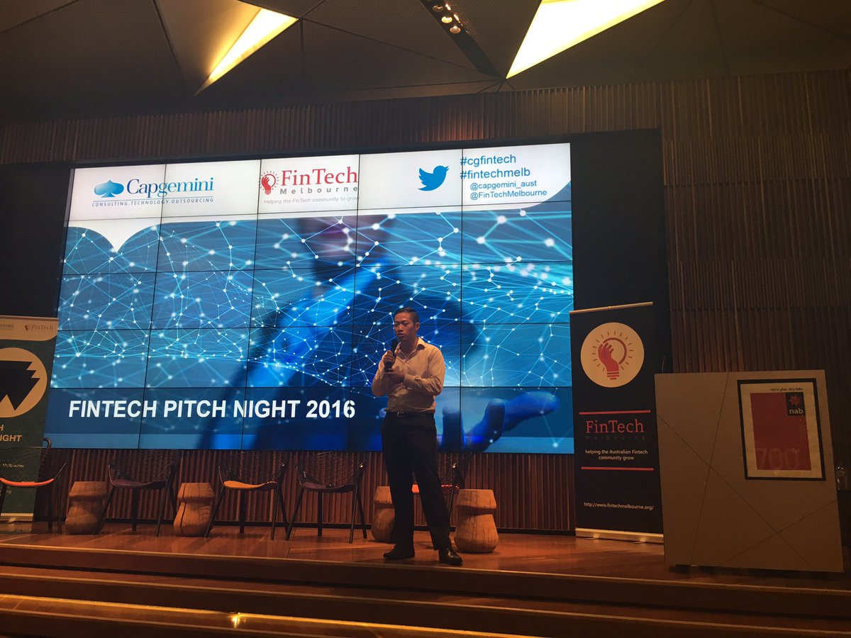 cathy_mng's tweet photo. @tekkamana exemplary performance MCing #cgfintech pitch night. One last sneaky photo! @fintechMelb @capgemini_aust https://t.co/I96gpGMwRI