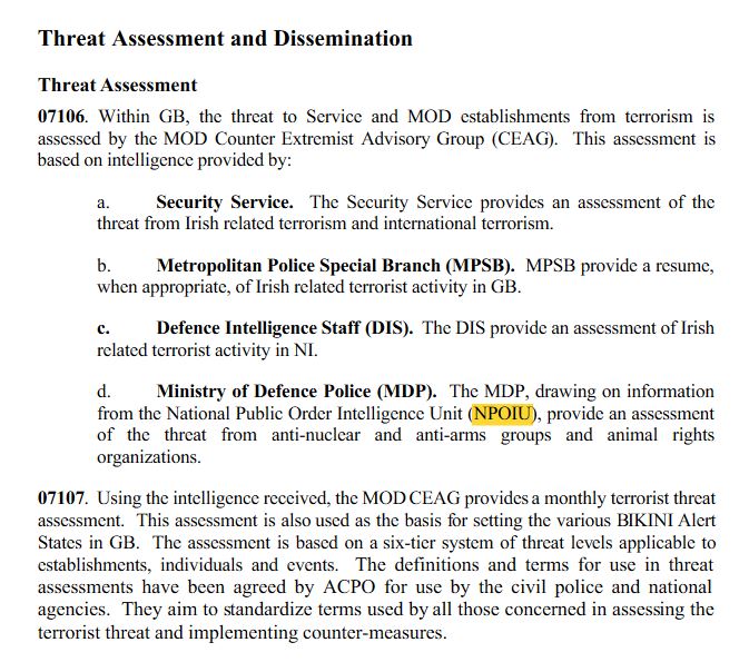 UndercoverNet's tweet photo. #spycops work for MoD as well. Found this: RESTRICTED The Defence Manual of Security, 2001 https://t.co/I7rZzJBP3j … https://t.co/1uEX04cVlE