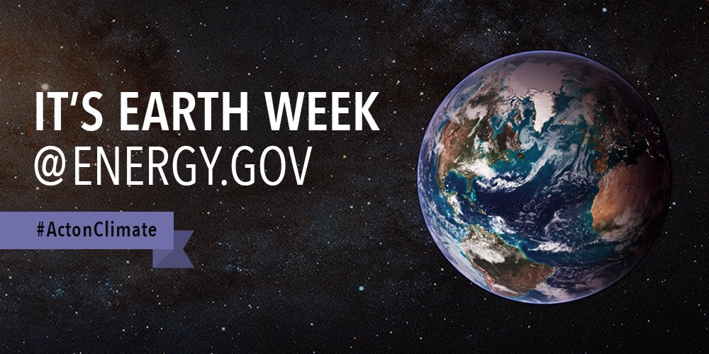 ENERGY's tweet image. Happy #EarthDay! Check out all of our #EarthWeek coverage right here ➤ Energy.gov/EarthWeek