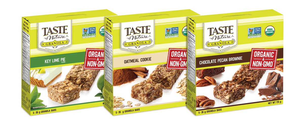 CDNfood's tweet photo. .@Taste_of_Nature launches three new granola bars at #Loblaws grocery stores labeled as Certified Organic. https://t.co/ePNAT2V06a