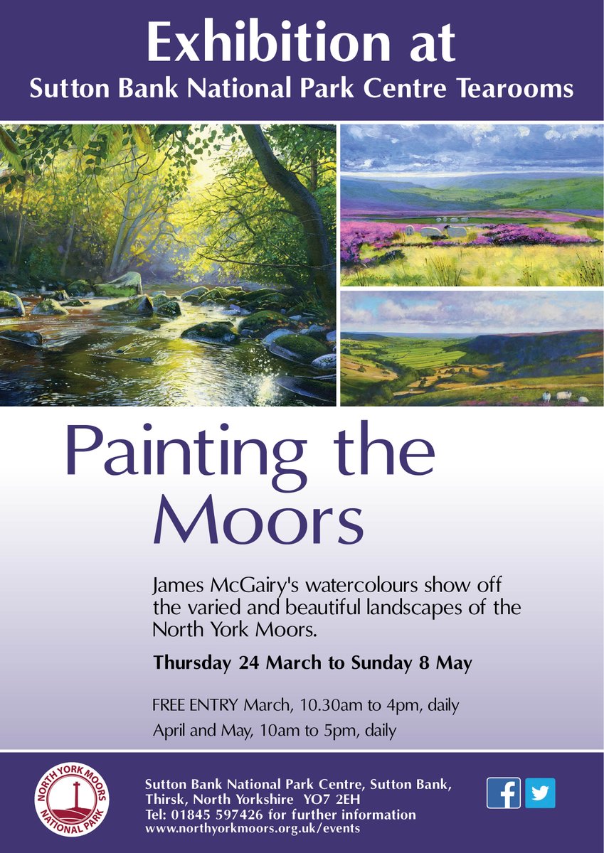 JamesMcgairyart's tweet photo. 'Painting the Moors' exhibition at NYMNP centre Sutton Bank @northyorkmoors on @letouryorkshire route https://t.co/Batvk7Qk4X