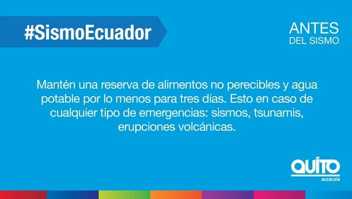 MunicipioQuito's tweet photo. ¡ATENCIÓN! Revisa estas importantes recomendaciones de prevención ANTES de un sismo 👇 https://t.co/sv1NOUx3tH