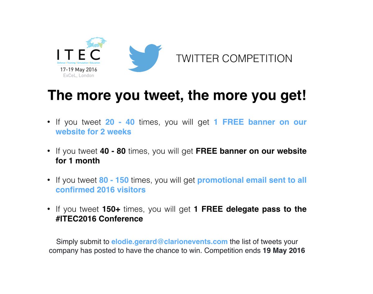 ITEC_Event's tweet photo. Take part in our Twitter COMPETITION to win amazing prizes! https://t.co/rISso2KvR8