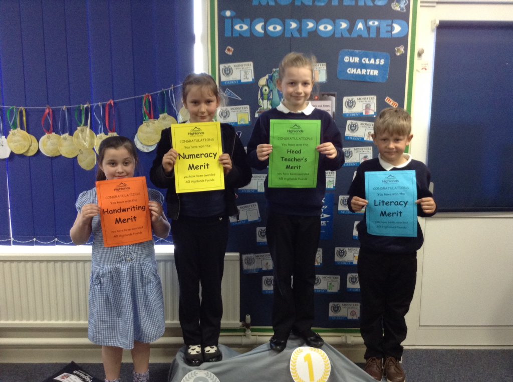 This weeks merit winners on the podium! Well done for all your hard work! #winners #olympictheme