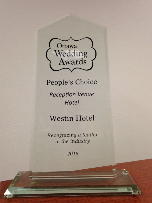 TheWestinOttawa's tweet photo. We received the Reception Venue Hotel of the year award at the Ottawa Wedding Awards! So honoured! #ottwedd2016 https://t.co/fsItpxLsnu