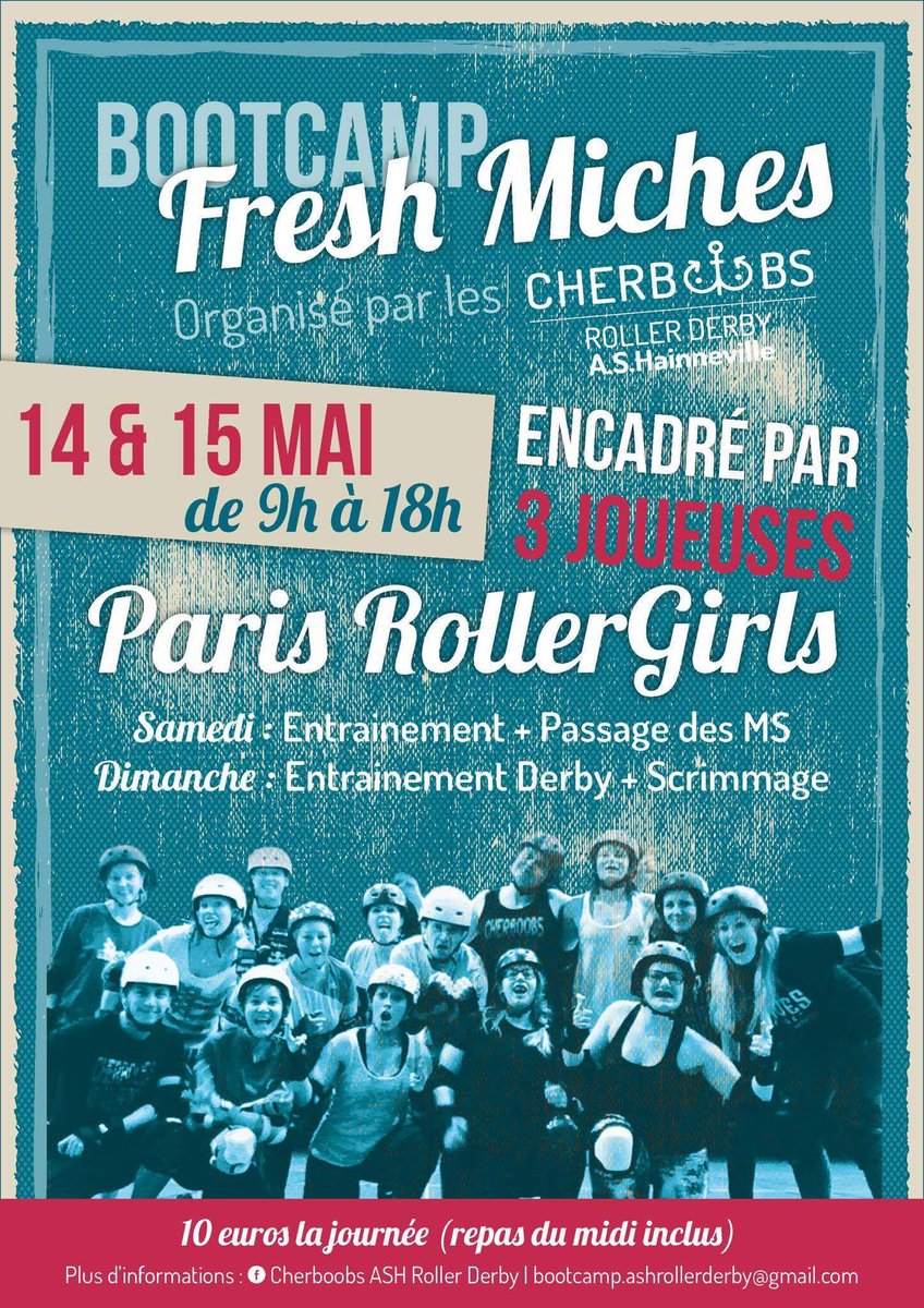 ashrollerderby's tweet photo. 1er bootcamp organisé par les cherboobs !  Partagez un max ! #bootcamp #freshmeat #cherboobs #parisrollergirls https://t.co/z4LbgodmfH