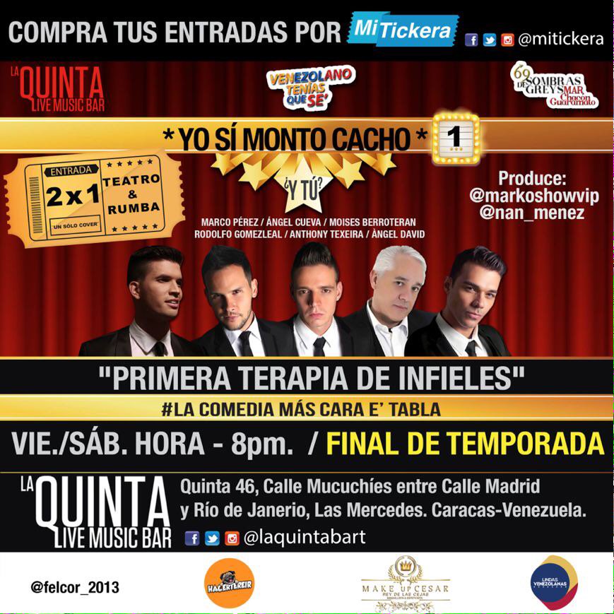 Nan_menez's tweet photo. @laQuintabart @TeatroVzla @teatroplusccs @VayaAlTeatro #yosimontocachoytu https://t.co/lNG1r5jnDT